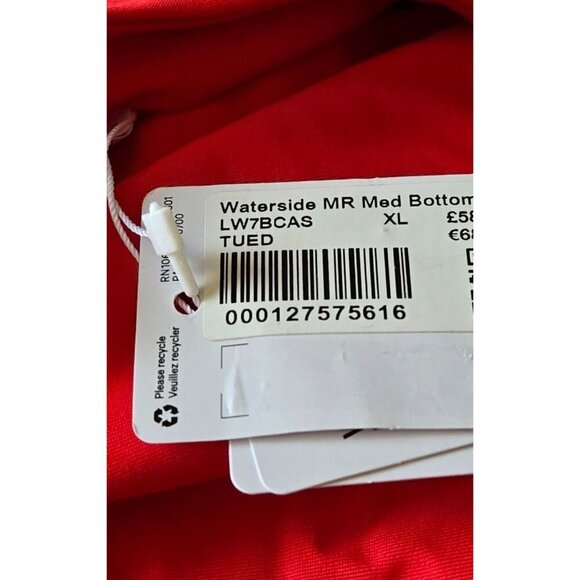 Lululemon Women Waterside Swim Bottom Mid Rise Medium Coverage red Size XL - Picture 7 of 7
